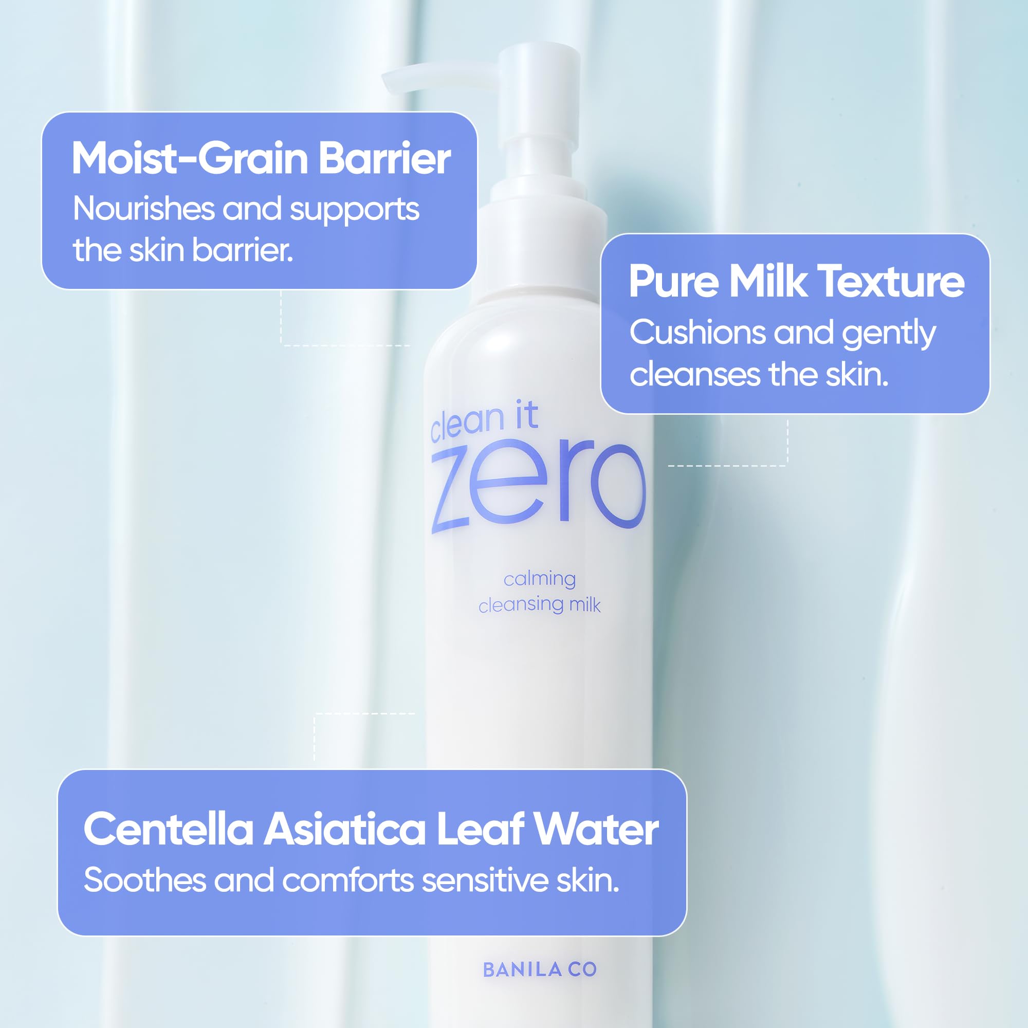BANILA CO Clean It Zero Calming Cleansing Milk | Vegan Cleanser for Sensitive Skin | Oat & Rice Protein, Centella Asiatica Leaf Water | Soft Barrier-Care Korean Makeup Remover (200ml / 6.76 fl oz) - Image 3