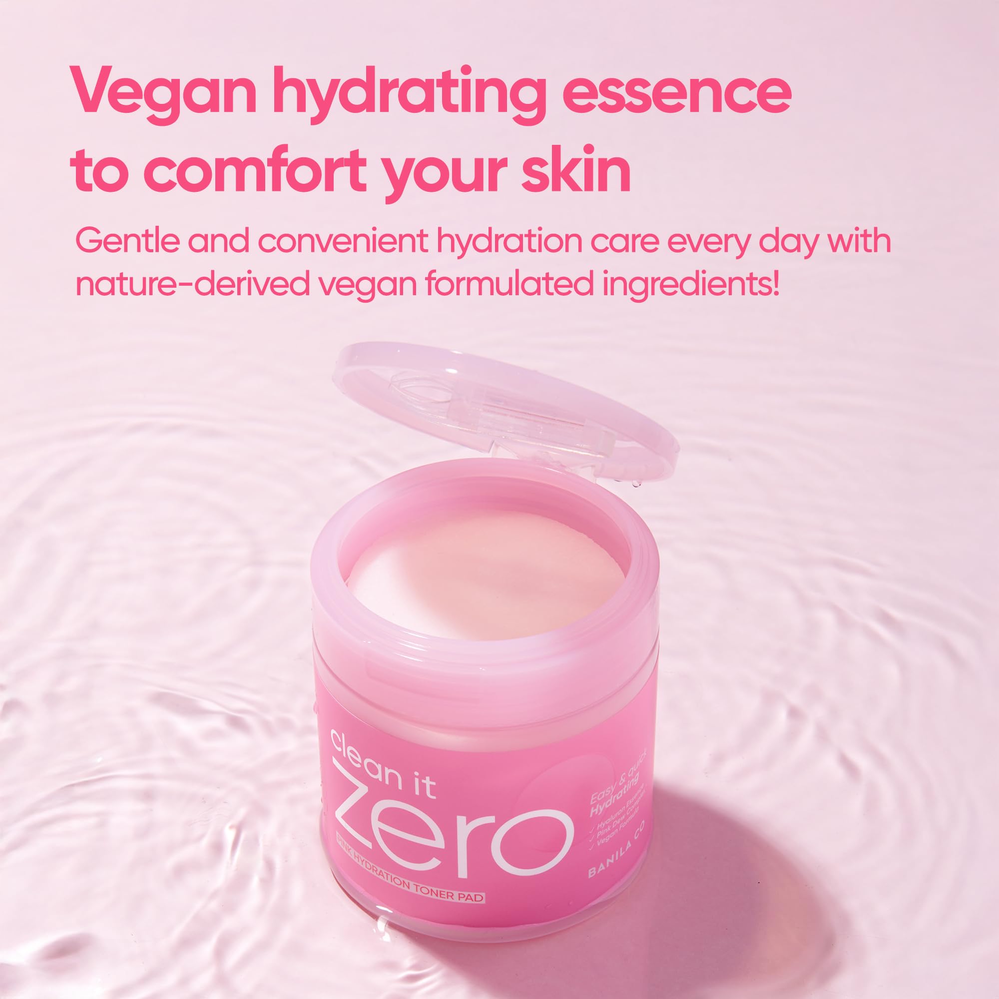 BANILA CO Clean it Zero Pink Hydration Toner Pad | Vegan Korean 3-Layered Pads | Hyaluronic Acids and Vitamin Complex to Moisturize and Soothe Skin | Hypoallergenic, Alcohol Free (70 Pads) - Image 6