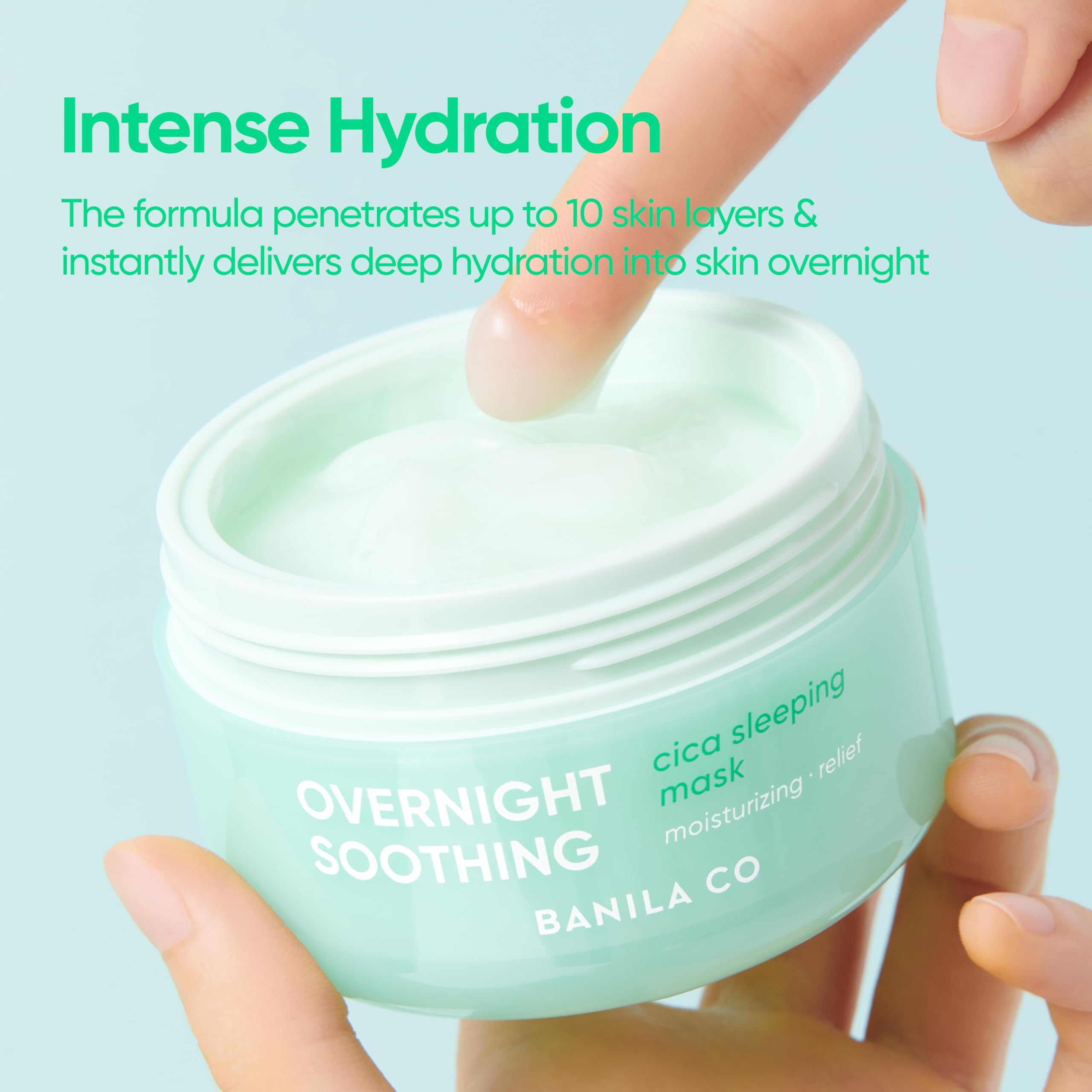 BANILA CO Overnight Soothing Cica Sleeping Mask | Centella Asiatica Water for Calming Skin | Panthenol for Intense Hydration | Korean Facial Skincare Non-Comedogenic (100ml / 3.38 fl oz) - Image 5